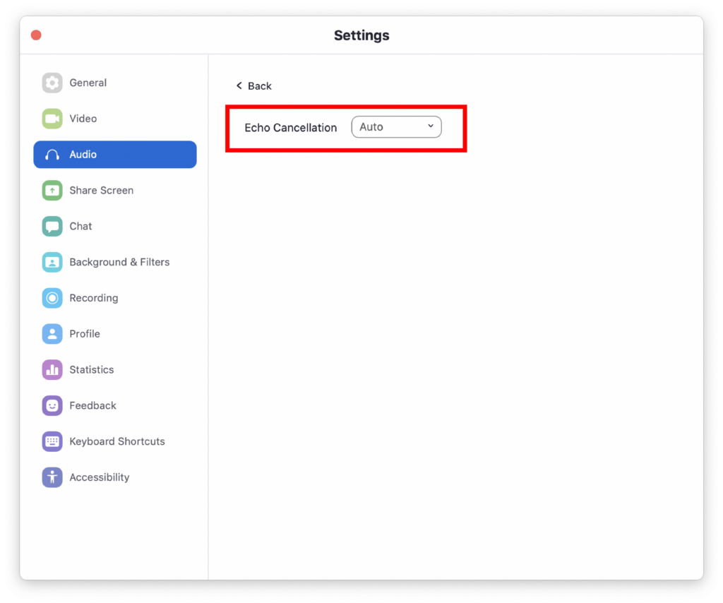 Zoom settings for Mac